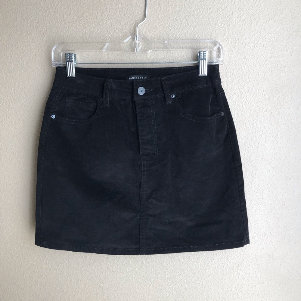 Black Corduroy High-Rise Mini Skirt Vanilla Star 5